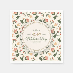 Elegant Floral Happy Mother's Day   Napkin