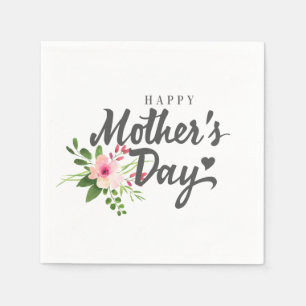 Elegant Floral Happy Mother's Day   Napkin
