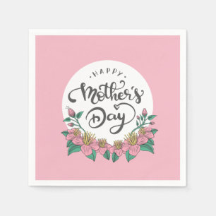 Elegant Floral Happy Mother's Day   Napkin