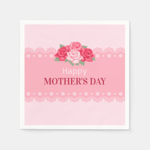 Elegant Floral Happy Mother's Day   Napkin