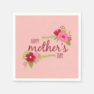 Elegant Floral Happy Mother's Day   Napkin