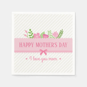 Elegant Floral Happy Mother's Day   Napkin