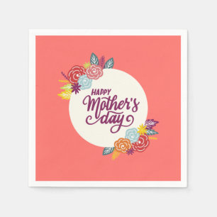 Elegant Floral Happy Mother's Day   Napkin