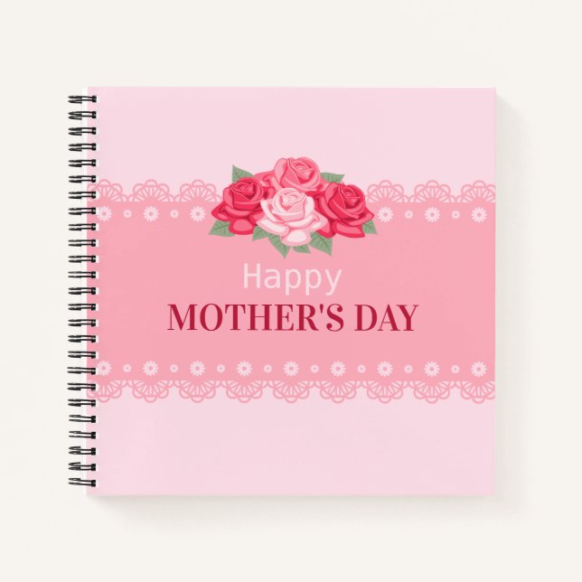 Elegant Floral Happy Mother's Day | Notebook (Front)