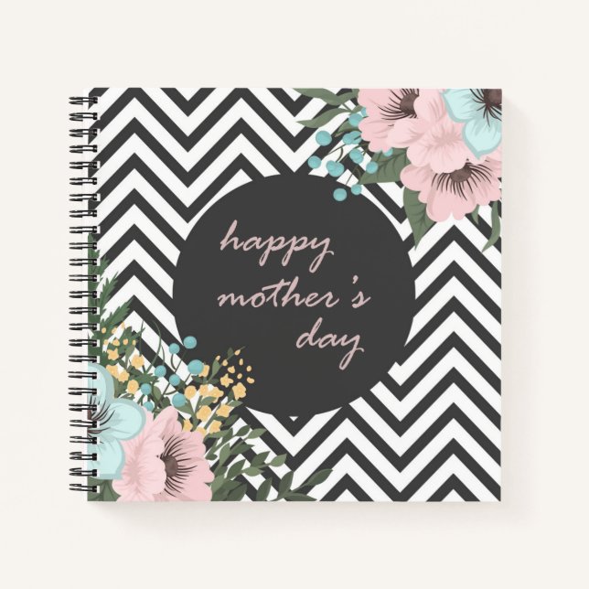Elegant Floral Happy Mother's Day | Notebook (Front)