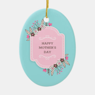 Elegant Floral Happy Mother's Day Ornament