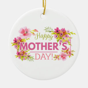 Elegant Floral Happy Mother's Day Ornament