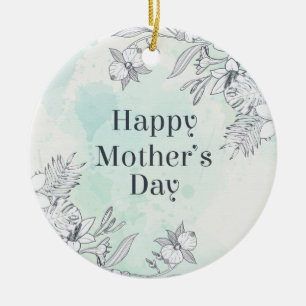 Elegant Floral Happy Mother's Day   Ornament