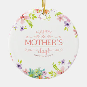 Elegant Floral Happy Mother's Day Ornament