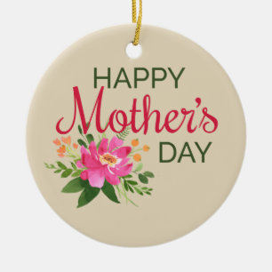 Elegant Floral Happy Mother's Day Ornament