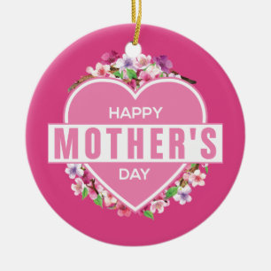 Elegant Floral Happy Mother's Day Ornament