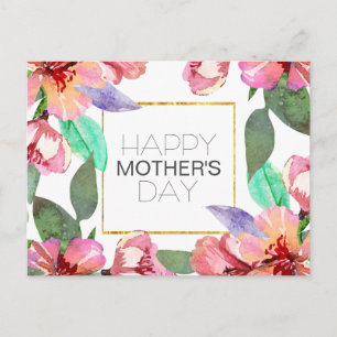 Elegant Floral Happy Mother's Day   Postcard