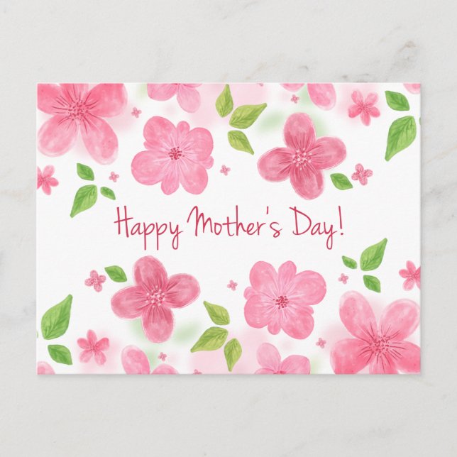 Elegant Floral Happy Mother's Day | Postcard (Front)