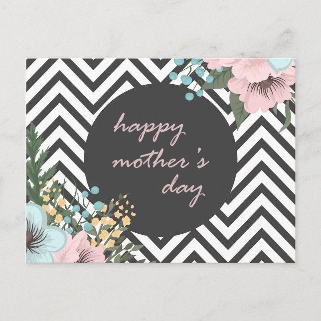 Elegant Floral Happy Mother's Day | Postcard (Front)