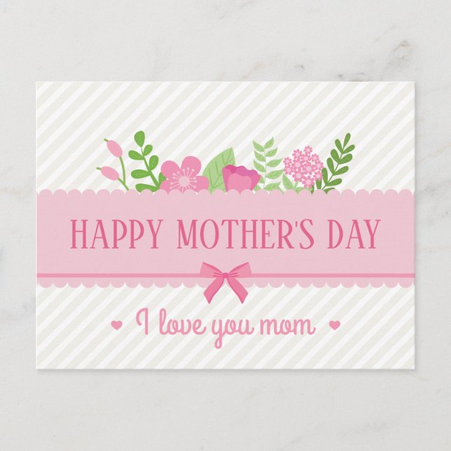 Elegant Floral Happy Mother's Day | Postcard (Front)