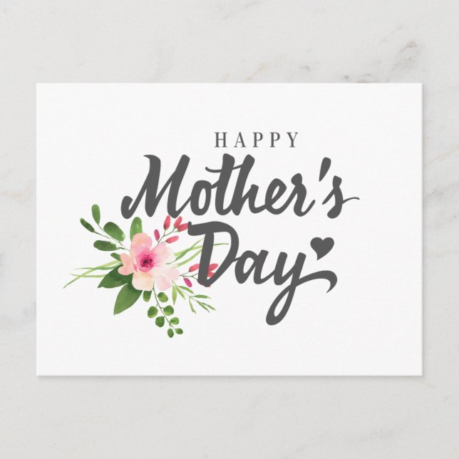 Elegant Floral Happy Mother's Day | Postcard (Front)