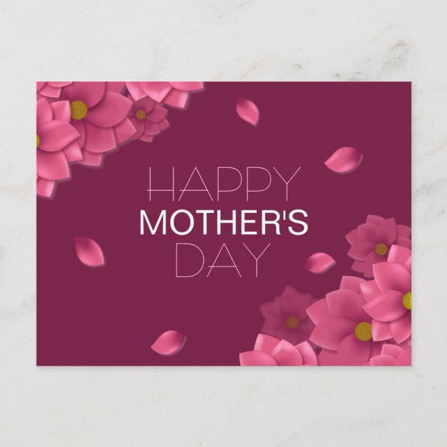 Elegant Floral Happy Mother's Day | Postcard (Front)