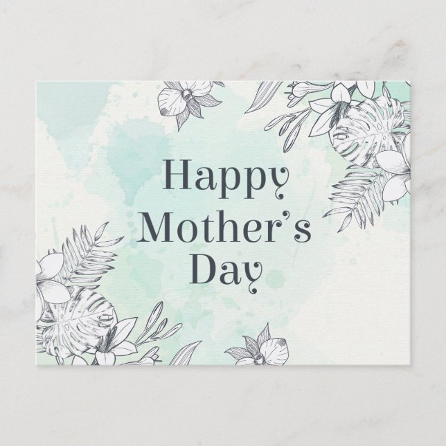 Elegant Floral Happy Mother's Day | Postcard (Front)