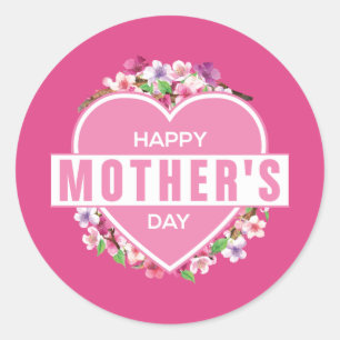 Elegant Floral Happy Mother's Day Sticker