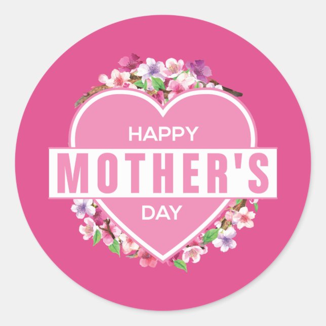 Elegant Floral Happy Mother's Day | Sticker (Front)