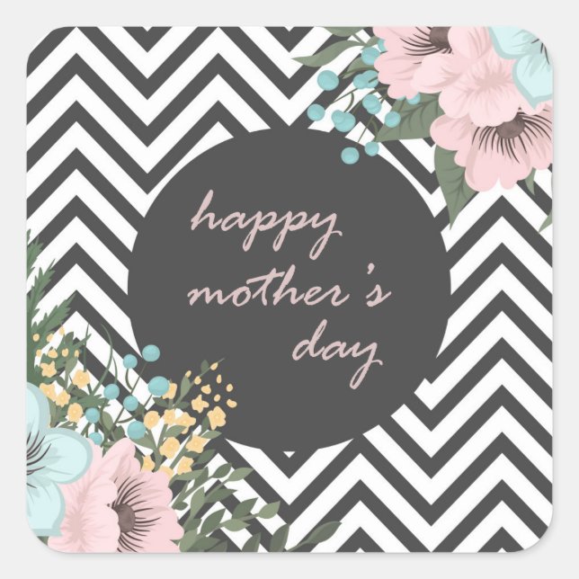 Elegant Floral Happy Mother's Day | Sticker (Front)
