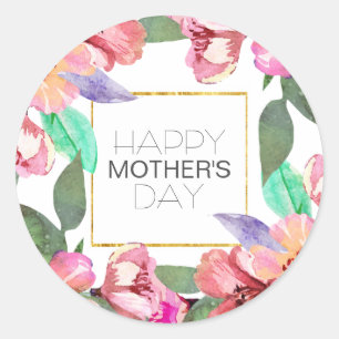 Elegant Floral Happy Mother's Day Sticker