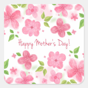 Elegant Floral Happy Mother's Day Sticker