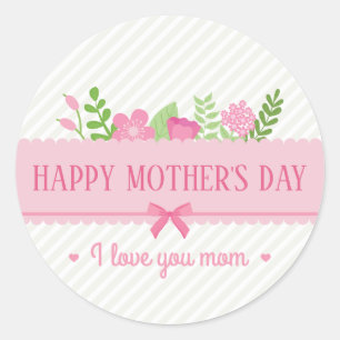 Elegant Floral Happy Mother's Day Sticker