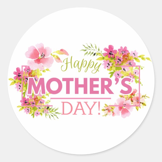 Elegant Floral Happy Mother's Day | Sticker (Front)