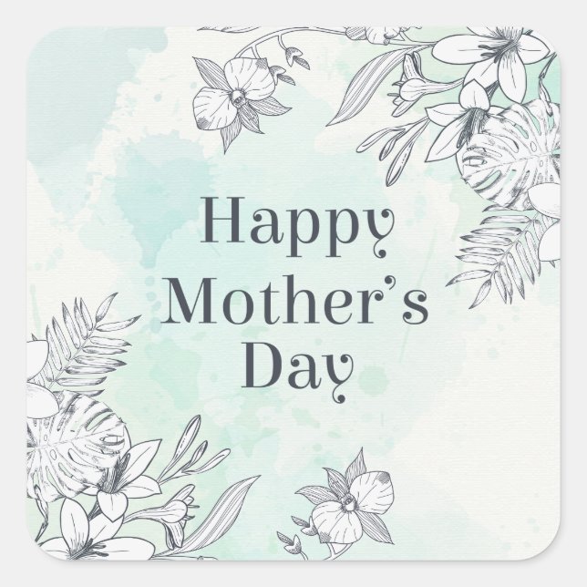 Elegant Floral Happy Mother's Day | Sticker (Front)