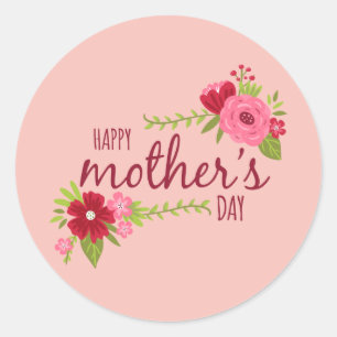 Elegant Floral Happy Mother's Day Sticker Seal