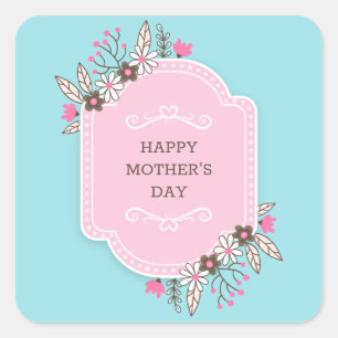 Elegant Floral Happy Mother's Day Sticker Seal