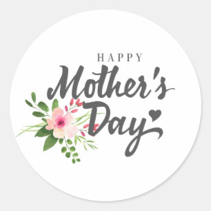 Elegant Floral Happy Mother's Day Sticker Seal