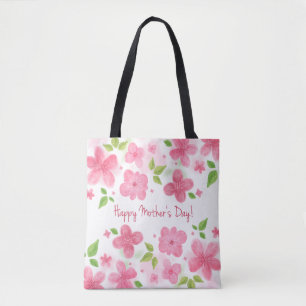 Elegant Floral Happy Mother's Day Tote Bag
