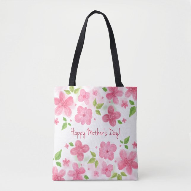 Elegant Floral Happy Mother's Day | Tote Bag (Front)