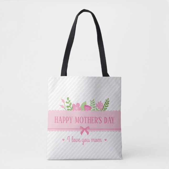 Elegant Floral Happy Mother's Day | Tote Bag (Front)