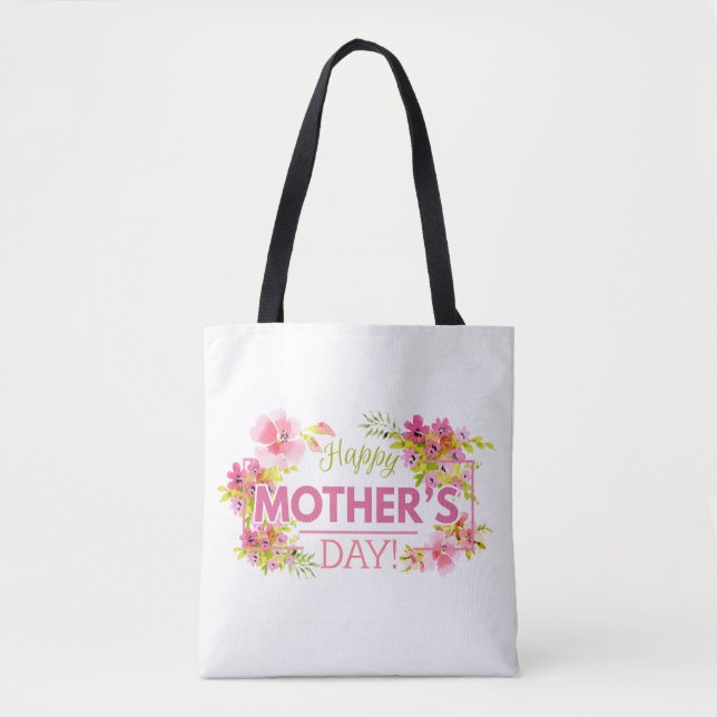 Elegant Floral Happy Mother's Day | Tote Bag (Front)