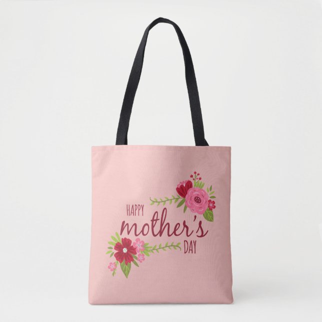 Elegant Floral Happy Mother's Day | Tote Bag (Front)
