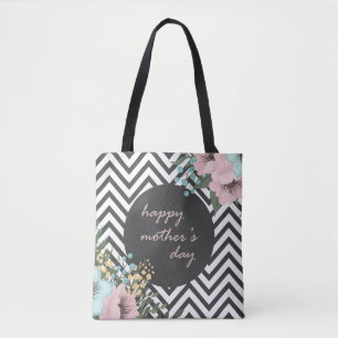 Elegant Floral Happy Mother's Day Tote Bag