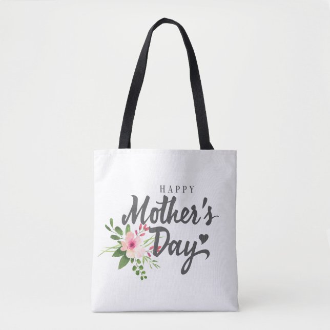 Elegant Floral Happy Mother's Day | Tote Bag (Front)