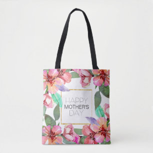 Elegant Floral Happy Mother's Day Tote Bag