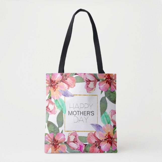 Elegant Floral Happy Mother's Day | Tote Bag (Front)