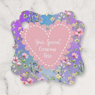 Elegant Floral Heart Frame: for Every Occasion Favour Tags