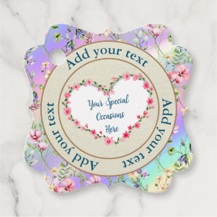 Elegant Floral Heart Frame: for Every Occasion Favour Tags