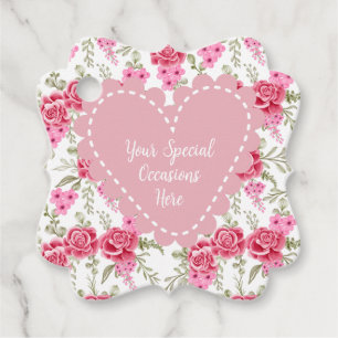 Elegant Floral Heart Frame: for Every Occasion Favour Tags