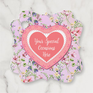 Elegant Floral Heart Frame: for Every Occasion Favour Tags