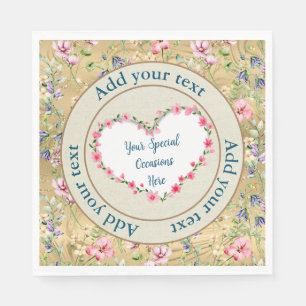 Elegant Floral Heart Frame: for Every Occasion Napkin