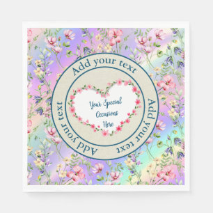 Elegant Floral Heart Frame: for Every Occasion Napkin