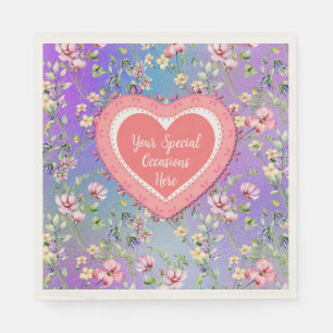 Elegant Floral Heart Frame: for Every Occasion Napkin