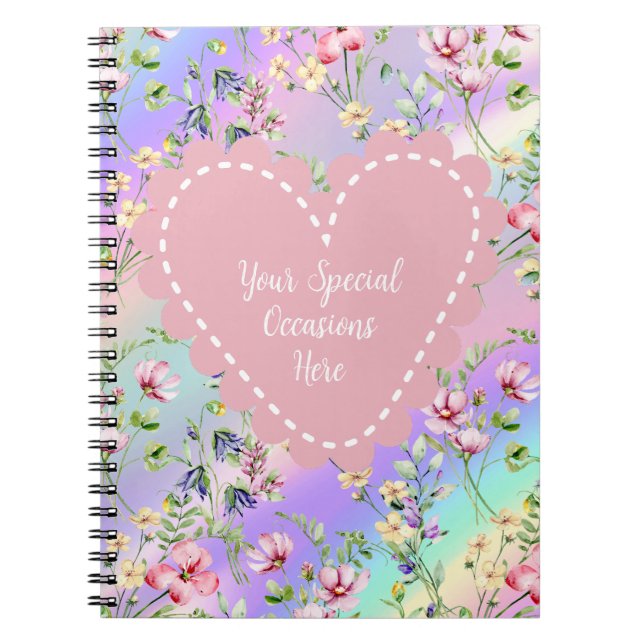 Elegant Floral Heart Frame: for Every Occasion Notebook (Front)